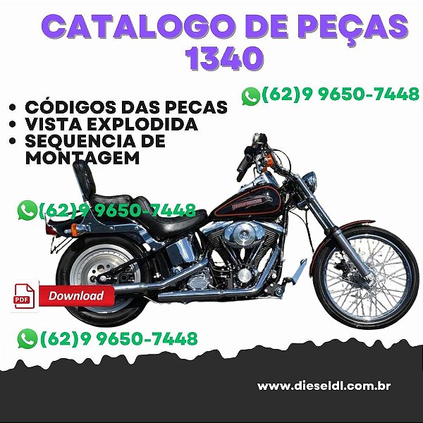 CATÁLOGO DE PEÇAS  HARLEY DAVIDSON 91/92  1340 MODELS