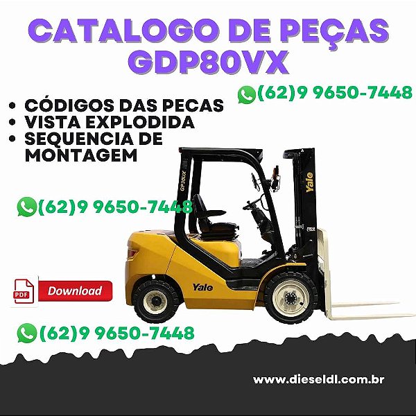 CATÁLOGO DE PEÇAS EMPILHADEIRA GP/GLP/GDP80VX, 90VX, 100VX  YALE