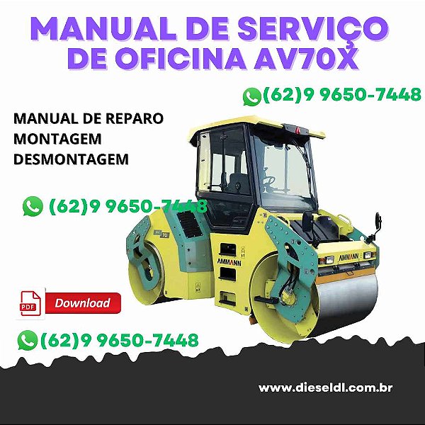 MANUAL DE SERVIÇO DE OFICINA COMPACTADOR AV70X CUMMINS   AMMANN