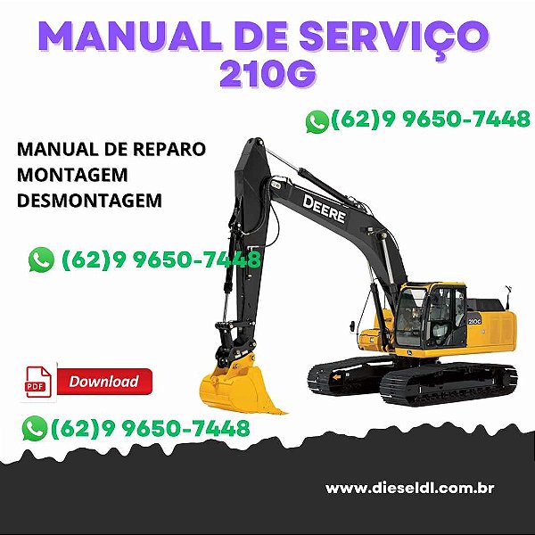 MANUAL DE SERVIÇO DE OFICINA ESCAVADEIRA 210G - 210GLC  JOHN DEERE