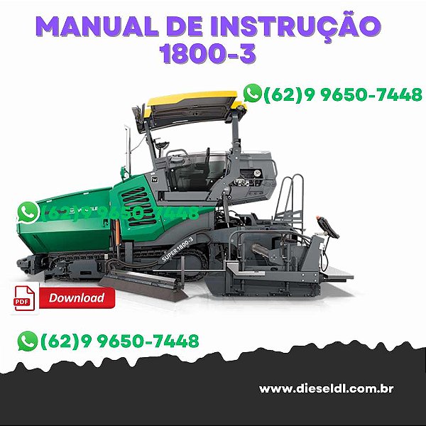 MANUAL DE INSTRUÇÕES DE SERVIÇO VIBROACABADORAS SUPER 1800-3  VÖGELE