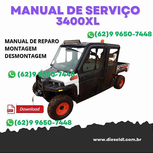 MANUAL DE SERVIÇO DE OFICINA VEÍCULO UTILITÁRIO 3400XL  BOBCAT