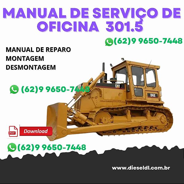 MANUAL DE SERVIÇO DE OFICINA TRATOR DE ESTEIRA D6E CATERPILLAR