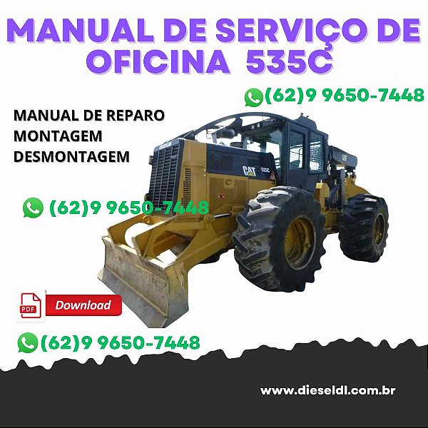MANUAL DE SERVIÇO DE OFICINA SKIDDER 535C  CATERPILLAR