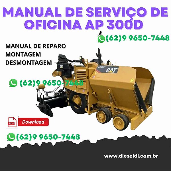 MANUAL DE SERVIÇO DE OFICINA ACABADORA AP300D CATERPILLAR