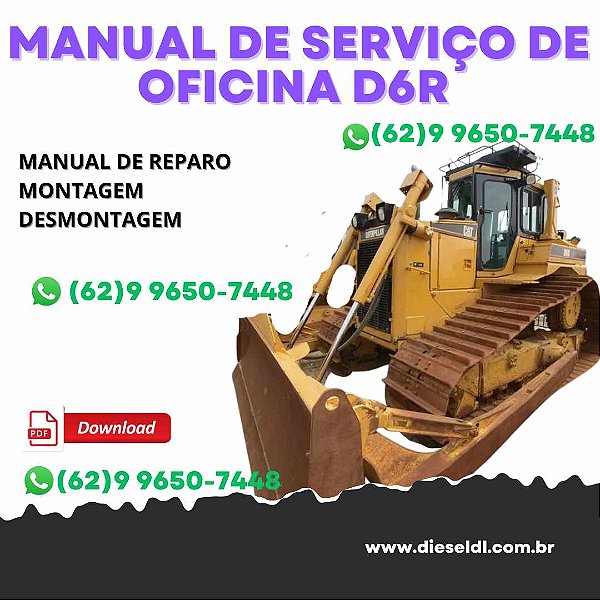 MANUAL DE SERVIÇO DE OFICINA TRATOR DE ESTEIRA D6R CATERPILLAR