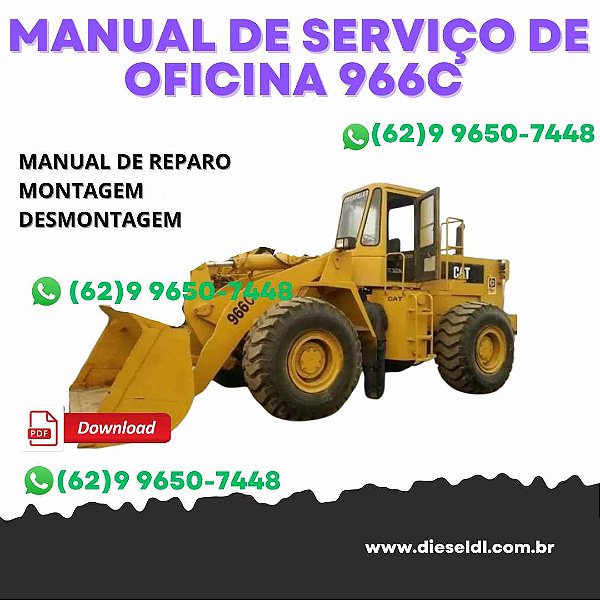 MANUAL DE SERVIÇO DE OFICINA CARREGADEIRA 966C  CATERPILLAR