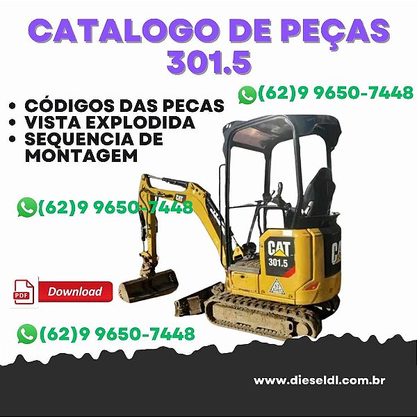 CATÁLOGO DE PEÇAS MINI ESCAVADEIRA 301.5  CATERPILLAR