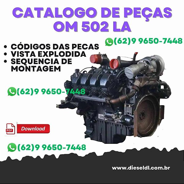 CATÁLOGO DE PEÇAS MOTOR OM 502 LA, OM 502 A  MERCEDES