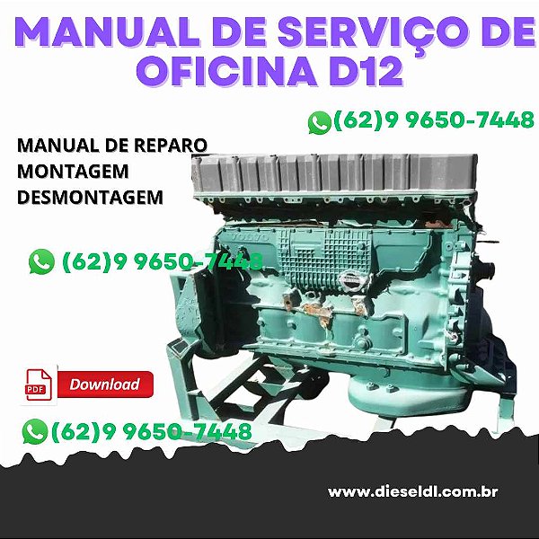 MANUAL DE SERVIÇO DE OFICINA MOTOR  D12, D12A, D12B, D12C VOLVO