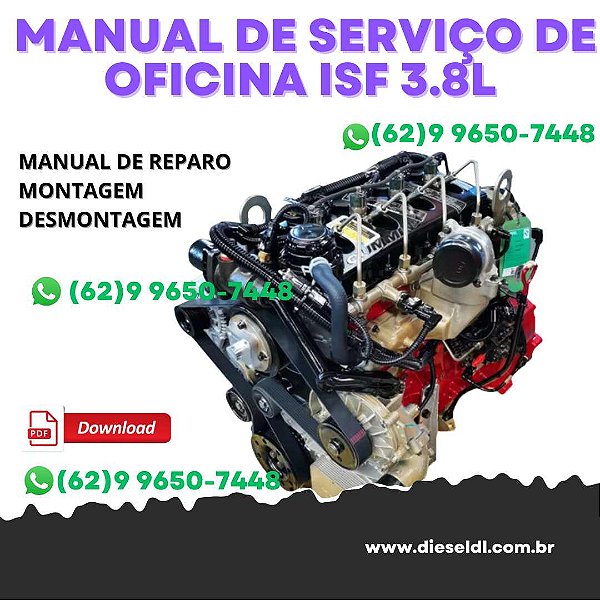 MANUAL DE SERVIÇO DE OFICINA  MOTOR VW ISF 3.8L COMMON RAIL  CUMMINS