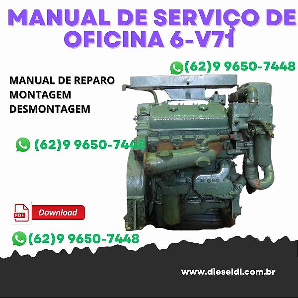 MANUAL DE SERVIÇO DE OFICINA DIESEL MOTOR 6-V71, 8-V71, 12-V71 DETROIT