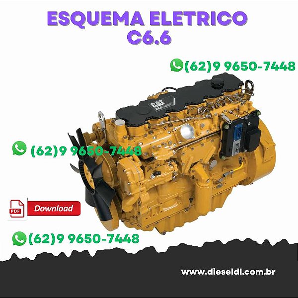 ESQUEMA ELÉTRICO MOTOR  C6.6  CATERPILLAR