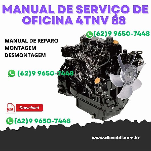 MANUAL DE SERVIÇO DE OFICINA MOTOR 4TNV84T, 4TNV88  YANMAR