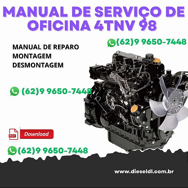 MANUAL DE SERVIÇO DE OFICINA MOTOR 4TNV98, 4TNV98T  YANMAR