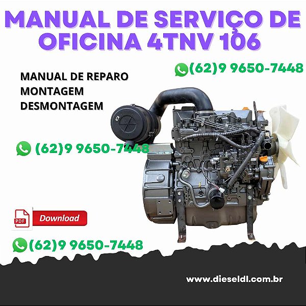MANUAL DE SERVIÇO DE OFICINA MOTOR 4TNV106, 4TNV106T, 4TNV94L  YANMAR