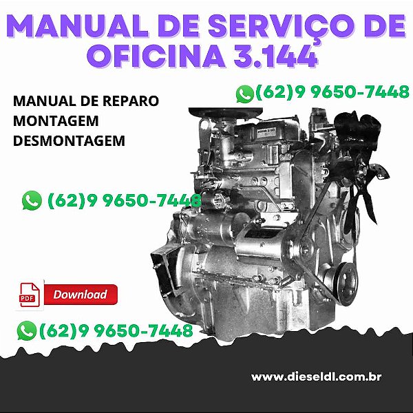 MANUAL DE SERVIÇO DE OFICINA MOTOR 3.144/ 3.152/ 4.192  PERKINS