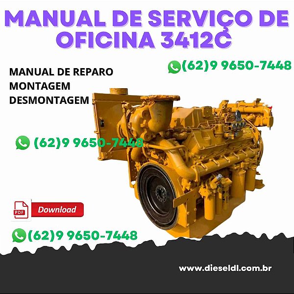 MANUAL DE SERVIÇO DE OFICINA  MOTOR  3412C CATERPILLAR