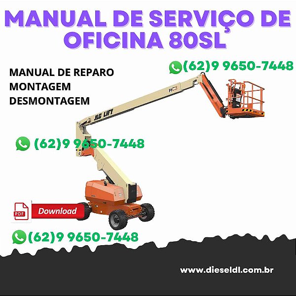 MANUAL DE SERVIÇO DE OFICINA ELEVADOR DE PLATAFORMA 80SL  JLG