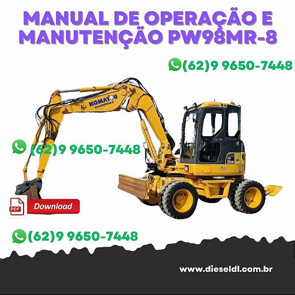 MANUAL DE OPERAÇÃO E MANUTENÇÃO  ESCAVADEIRA PW98MR-8  KOMATSU