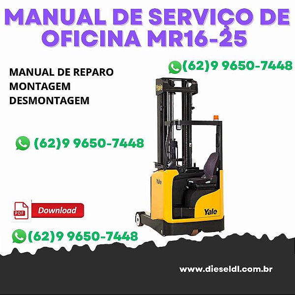 MANUAL DE SERVIÇO DE OFICINA EMPLHADEIRA MR14 - MR14H - MR16 - MR16H YALE