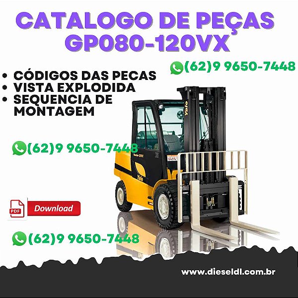 CATÁLOGO DE PEÇAS EMPILHADEIRA GP080-120VX, GLP080-120VX - (G813)  YALE