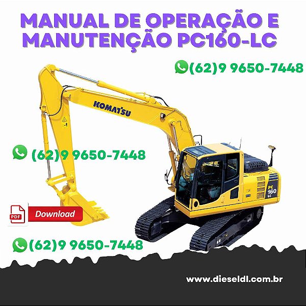 MANUAL DE OPERAÇÃO E MANUTENÇÃO ESCAVADEIRA PC160LC-8, PC190LC-8  KOMATSU