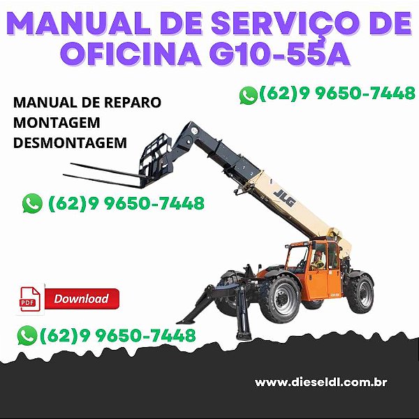 MANUAL DE SERVIÇO DE OFICINA MANIPULADOR TELESCÓPIC G10-55A / G12-55A O JLG