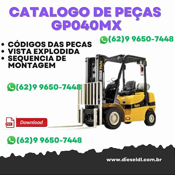 CATÁLOGO DE PEÇAS  EMPILHADEIRA GP040MX, GP050MX, GP060MX - (A986) YALE