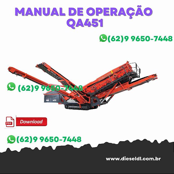 MANUAL DE OPERAÇÃO PENEIRA VIBRATÓRIA QA451   SANDVIK