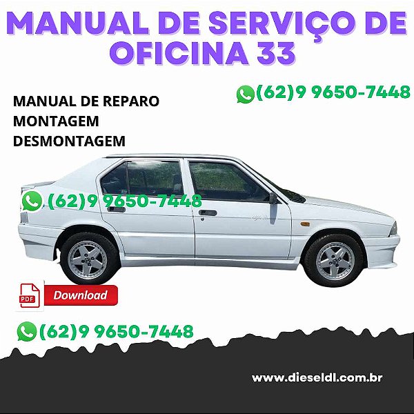 MANUAL DE SERVIÇO DE OFICINA  ALFA ROMEO 33  1988