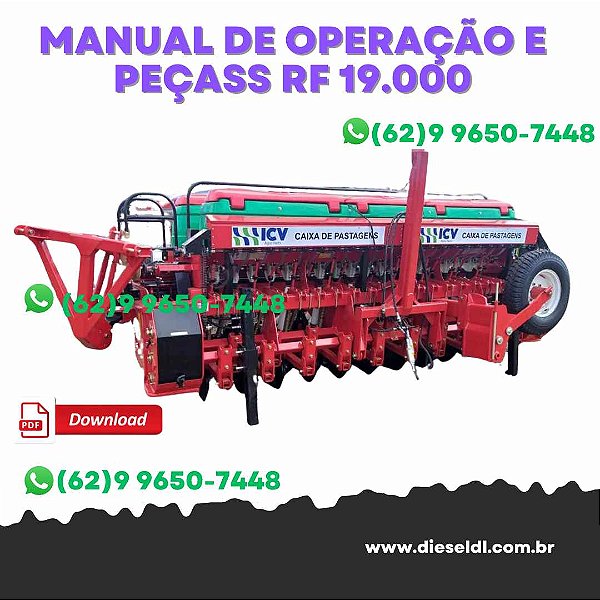 MANUAL DE OPERAÇÃO E PEÇAS SEMEADEIRA SFR 19.000, 23.000 E 27.000 PLANTI CENTER