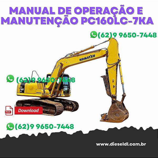 MANUAL DE OPERAÇÃO E MANUTENÇÃO ESCAVADEIRA  PC160LC-7KA KOMATSU