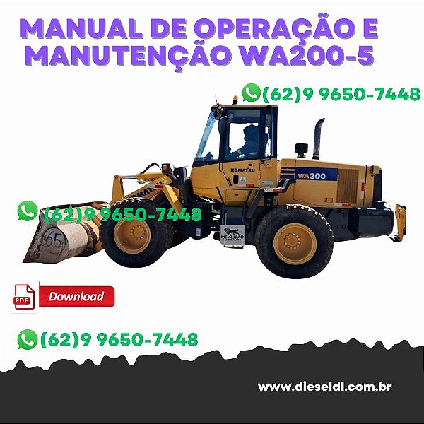 MANUAL DE OPERAÇÃO E MANUTENÇÃO PÁ CARREGADEIRA  WA200-5   KOMATSU