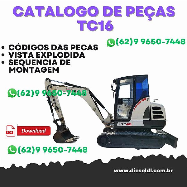 CATÁLOGO DE PEÇAS  MINI ESCAVADEIRA TC16  TEREX