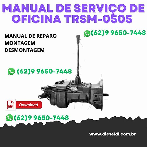 MANUAL DE SERVIÇO DE OFICINA TRANSMISSÃO FULLER - TRSM-0505 - RT-7608LL  EATON