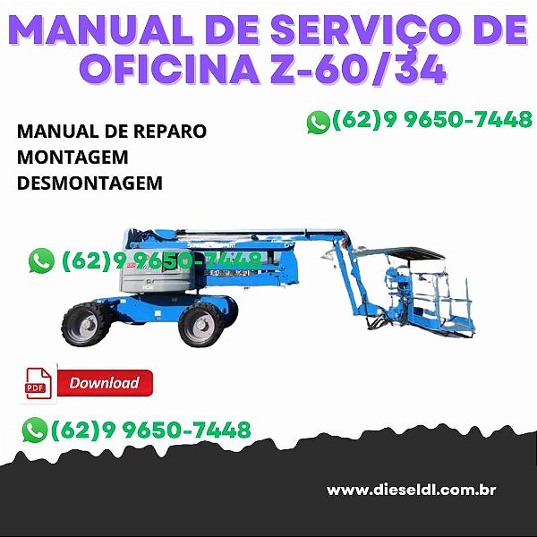 MANUAL DE SERVIÇO DE OFICINA ELEVADOR PLATAFORMA Z-60/34 GENIE