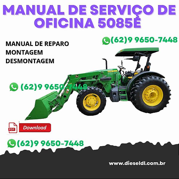 MANUAL DE SERVIÇO DE OFICINA  TRATOR 5085E, 5095E, 5100E  JOHN DEERE