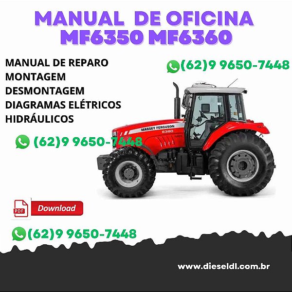 MANUAL DE SERVIÇO DE OFICINA MF6350 MF6360 MASSEY FERGUSON