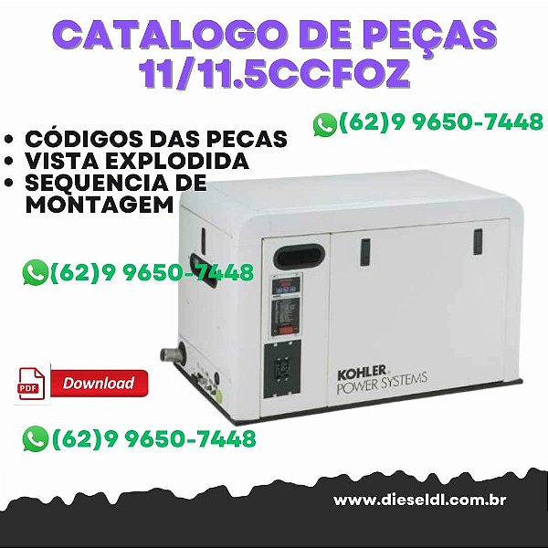CATÁLOGO DE PEÇAS MOTOR 11/11.5CCFOZ, 13.5/14CCOZ KOHLER