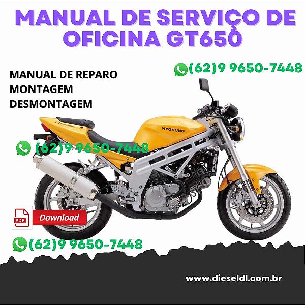 MANUAL DE SERVIÇO DE OFICINA HYOSUNG  GT650  2004
