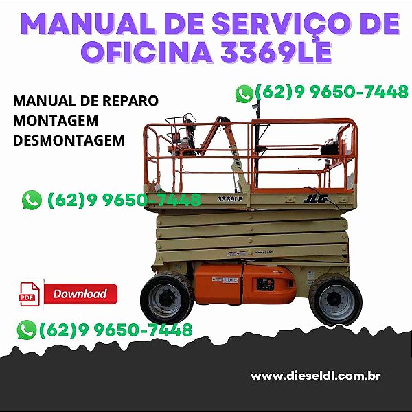 MANUAL DE SERVIÇO DE OFICINA  PLATAFORMA 3369LE, 4069LE, M3369, M4069 JLG