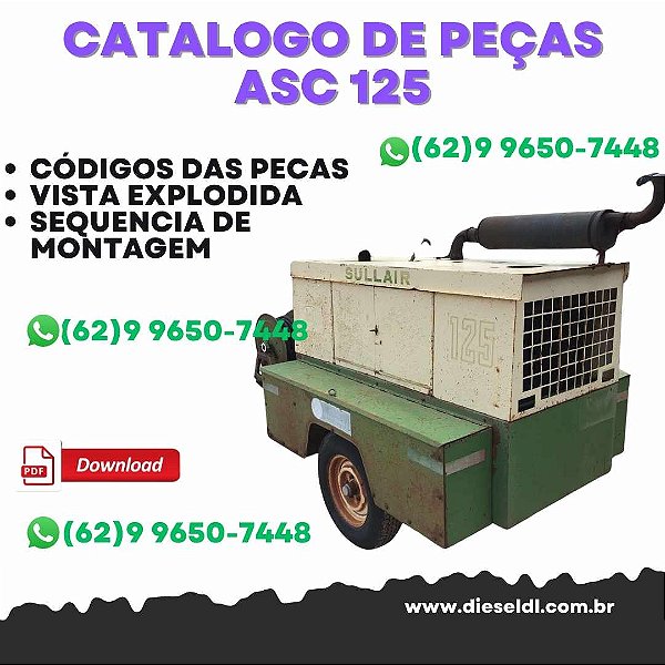 CATÁLOGO DE PEÇAS  COMPRESSOR 125, 130, 185 Y 49HP 185 SULLAIR