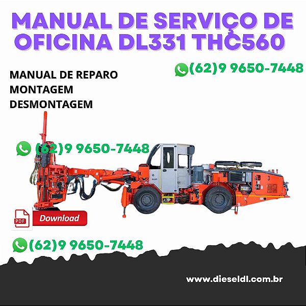 MANUAL DE SERVIÇO DE OFICINA  PERFURATRIZ DL331 THC560  SANDVIK