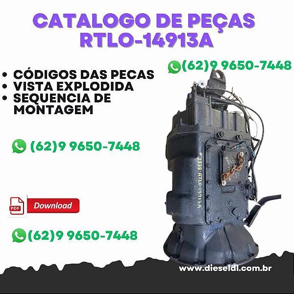 CATÁLOGO DE PEÇAS TRANSMISSÃO RTLO-14913A - 2011 EATON FULLER