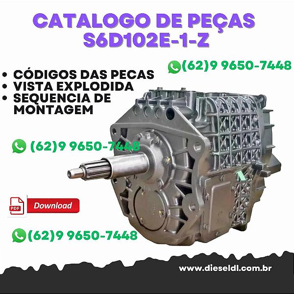 CATÁLOGO DE PEÇAS MOTOR S6D102E-1-Z  KOMATSU