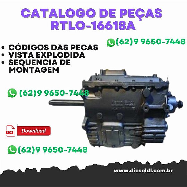CATÁLOGO DE PEÇAS  TRANSMISSÃO  RTLO-16618A 2011  EATON FULLER