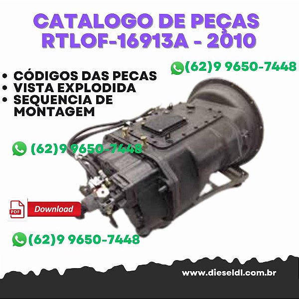 CATÁLOGO DE PEÇAS  TRANSMISSÃO  RTLOF-16913A - 2010  EATON FULLER