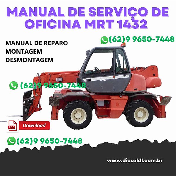 MANUAL DE SERVIÇO DE OFICINA MANIPULADOR TELESCÓPICO MRT1432 MANITOU
