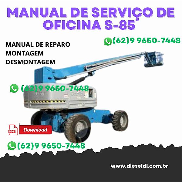 MANUAL DE SERVIÇO DE OFICINA PLATAFORMA ELEVATÓRIA S-80, S-85, S-80X  GENIE